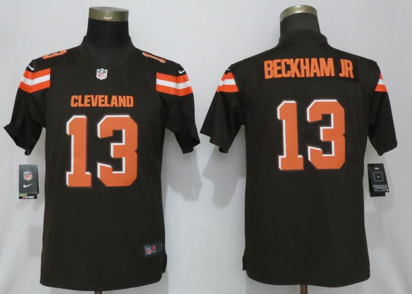 Women Cleveland Browns 13 Beckham jr Brown Nike Vapor Untouchable Player NFL Jerseys